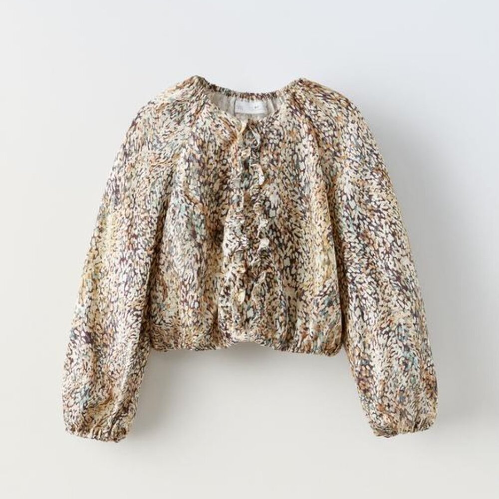Zara Girl's Animal Print Blouse